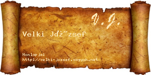 Velki József névjegykártya